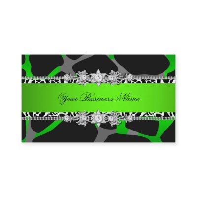 Lime Green Wild Animal Black Jewel Look Image