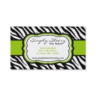 Lime Green Zebra Print Hair Salon