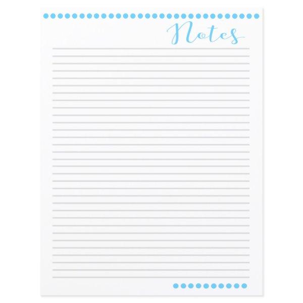 Lined Notes Paper | Baby Blue
