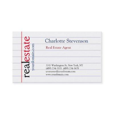 Lined Paper Real Estate Agent Modern Plain