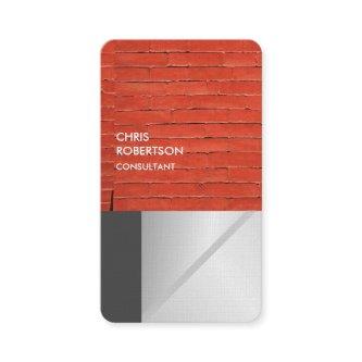 Linen Colorful Red Bricks Gray