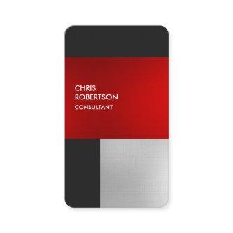 Linen Colorful Red Gray Rounded Profile Card