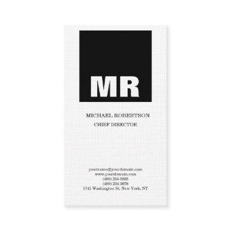 Linen Professional Monogram Black & White Plain