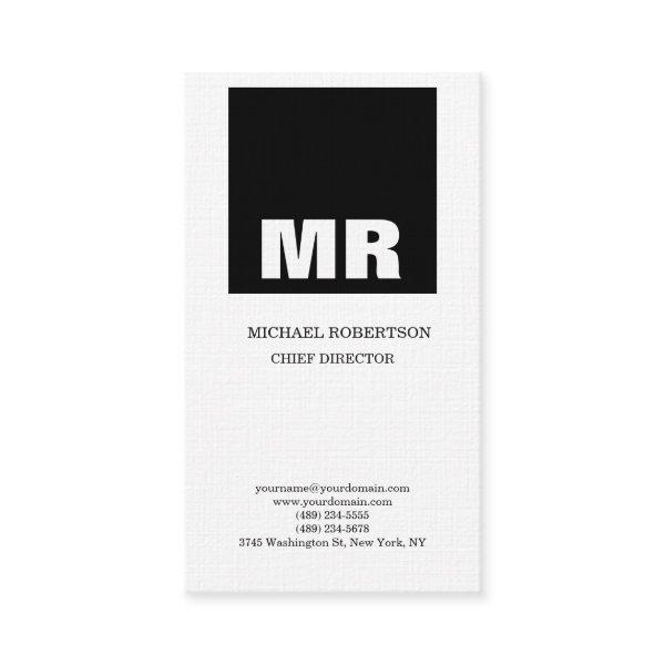Linen Professional Monogram Black & White Plain