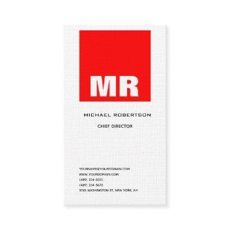 Linen Professional Monogram Black White Red Plain