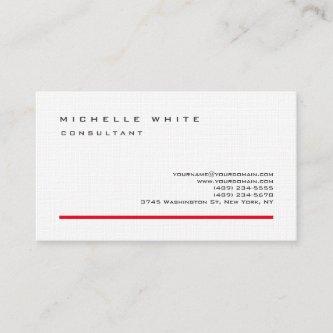 Linen Red White Classic Elegant Plain Professional