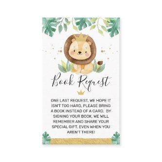 Lion Crown Baby Shower Book Request Insert