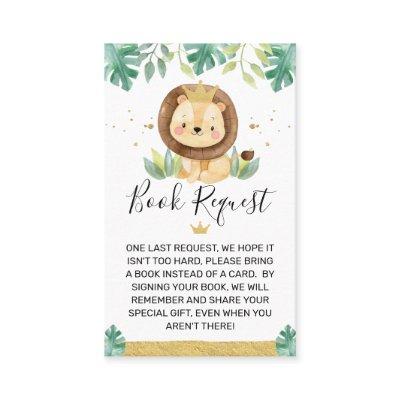 Lion Crown Baby Shower Book Request Insert