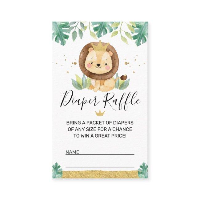 Lion Crown Baby Shower Diaper Raffle Insert