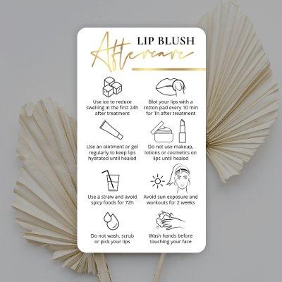 Lip Blush  Care Instructions White & Gold PMU Logo