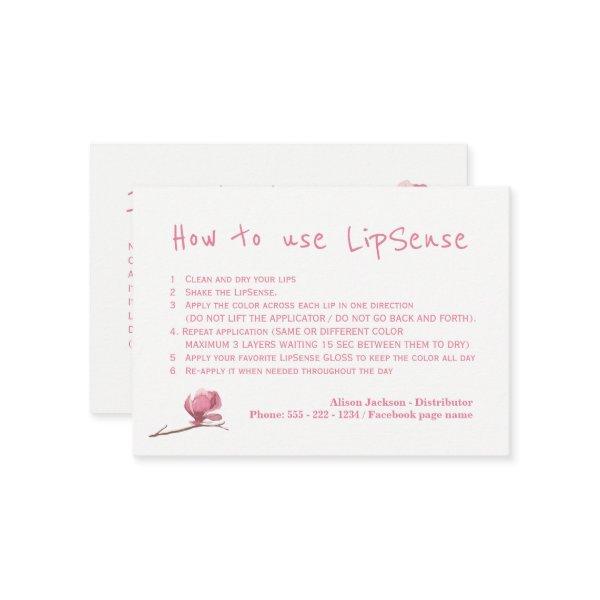 Lip color distributor application instructions