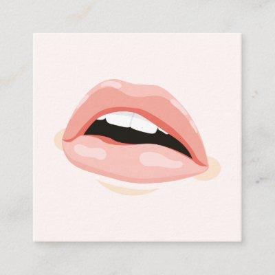 Lips makeup artist modern blush pink cosmetologist square