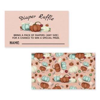 Little Pumpkin Girl Baby Shower Diaper Raffle Card
