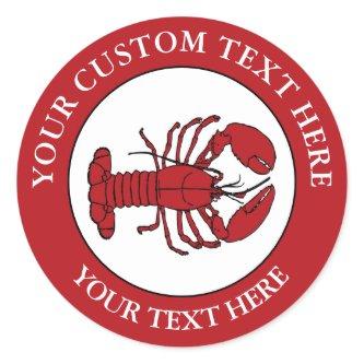 Lobster Custom Text Logo Icon 1 1/2" Classic Round Sticker
