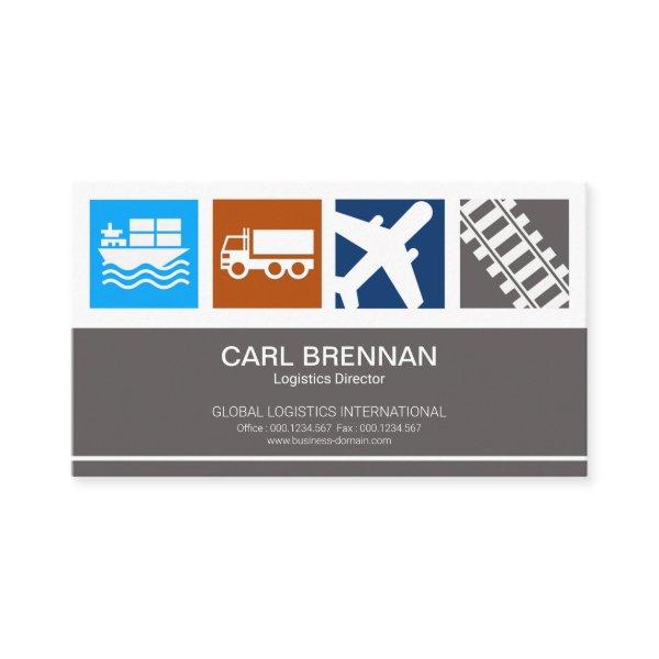 Logistics Transportation Icons Distribution