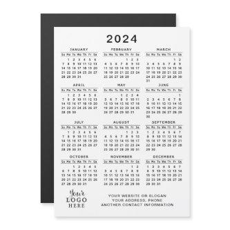 Logo 2024 Magnetic Calendar Promotion White Black
