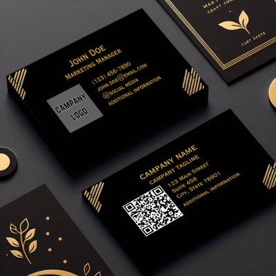 logo advanced qr code website gold Front And Back