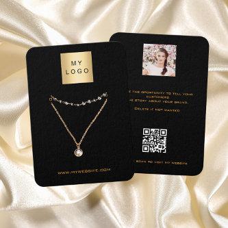 Logo black gold earring jewelry photo QR display