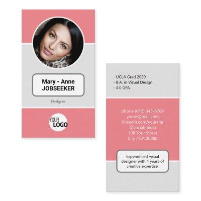 Logo Circle Frame Classic Job Seeker Classy Pink