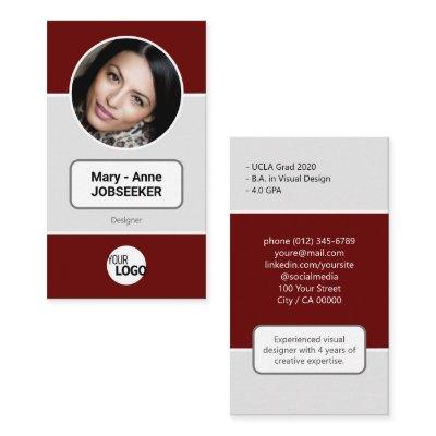 Logo Circle Frame Classic Job Seeker Classy Red