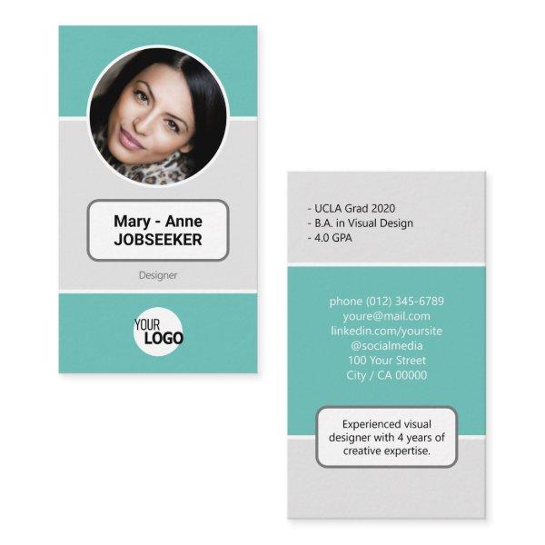 Logo Circle Frame Classic Job Seeker Classy Teal