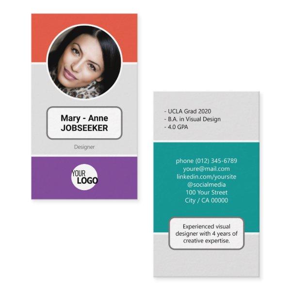 Logo Circle Frame Classic Job Seeker Creative Pink