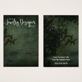 Logo Dark Green Rustic Botanical Earring Holder