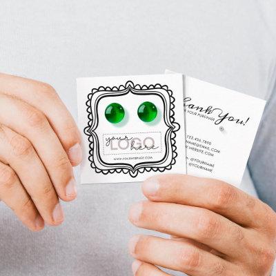 Logo Doodle Stud Earrings Square Card 07 Pack 25