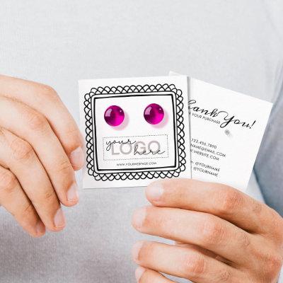 Logo Doodle Stud Earrings Square Card 09 Pack 25