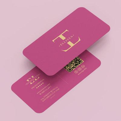 Logo E Monogram Modern Pink Gold Elegant