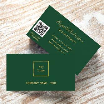Logo emerald green gold minimalist elegant QR code