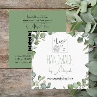 Logo Eucalyptus Handmade Handcrafted QR Code Square