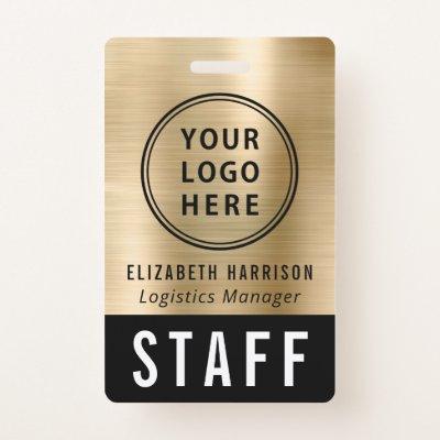 Logo Event Staff Employee Gold Identification Badge
