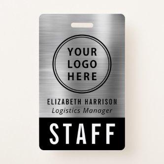 Logo Event Staff Employee Silver Identification Badge