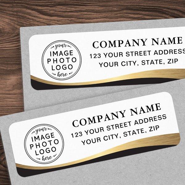 Logo faux golden gradient business return address label