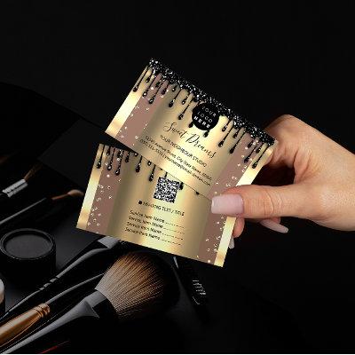 Logo Hair Makeup Nails Drips SPA QR Code Gold Skin