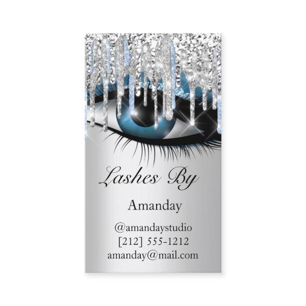 Logo Lashes Makeup Artist Silver Blue QR Code