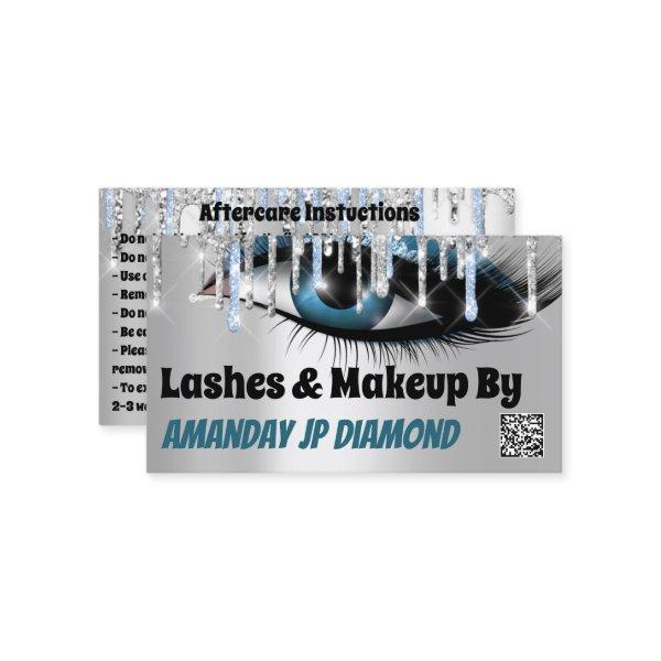 Logo Lashes Micorblade Aftercare Blue Drip QR Code