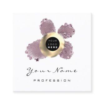 Logo Makeup Artist Hair Nails Floral Rose White Square