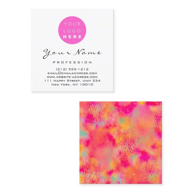 Logo Makeup Hair Nail Floral Pink Abstract Square
