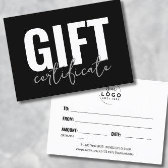 Logo Modern Script Business Gift Certificate