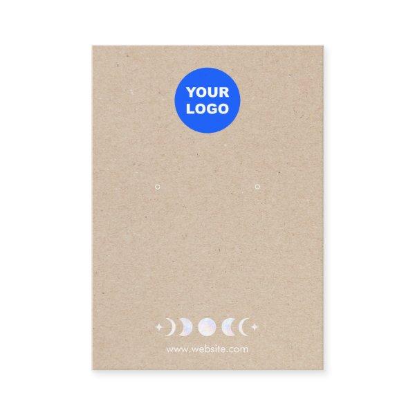 Logo Moon Phases Earring Display Tan Kraft