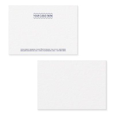 Logo Navy White Typographic Note Card