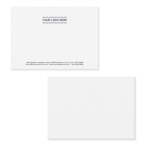 Logo Navy White Typographic Note Card