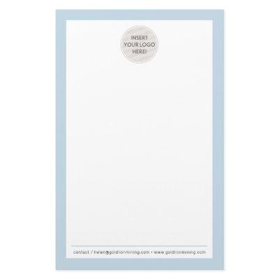 LOGO NOTE PAPER modern business formal pale blue
