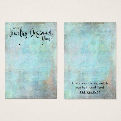 Logo on Aqua Vintage Grunge Earring Holder Display