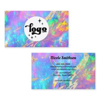logo on fire opal background