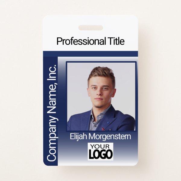 Logo Photo Badge - Dark Blue and White