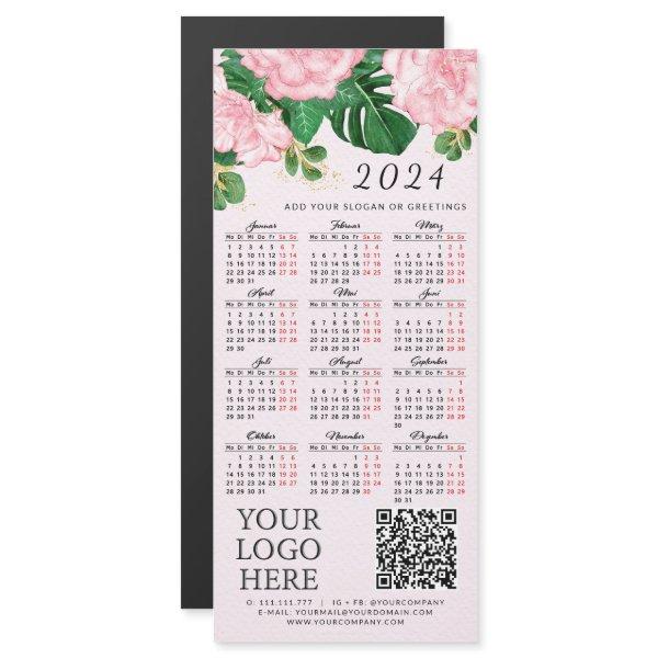 Logo QR Code German 2024 Calendar Pink Floral