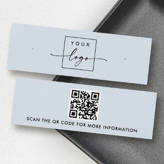 Logo QR code light blue stud earring display card